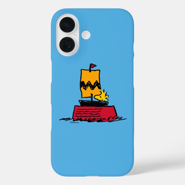 Funda iPhone 16 Cacahuetes | Barco de vela de Woodstock Snoopy Dis (Reverso )