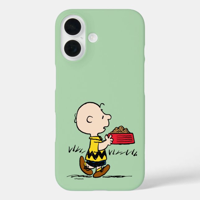 Funda iPhone 16 Cacahuetes | Charlie Brown con plato de Snoopy (Reverso )