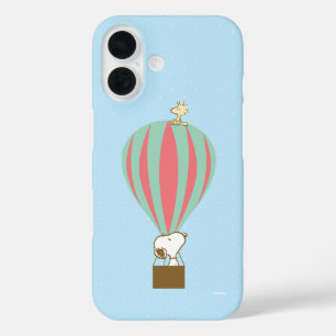 Funda iPhone 16 Cacahuetes   Globo de aire caliente Snoopy & Woods