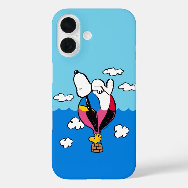 Funda iPhone 16 Cacahuetes | Globo de aire caliente Snoopy & Woods (Reverso )