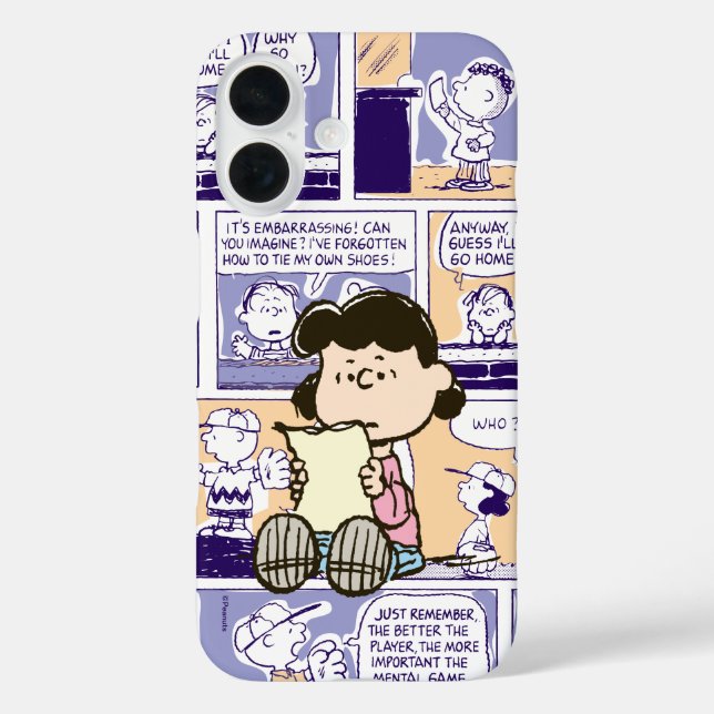 Funda iPhone 16 Cacahuetes | Patrón de Lucy Comic (Reverso )