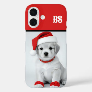 Funda iPhone 16 cachorro festivo en equipo de navidades