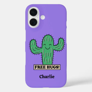 Funda iPhone 16 Cactus gratis Abrazos de nombres personalizados es