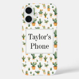 Funda iPhone 16 Cactus pulido en blanco