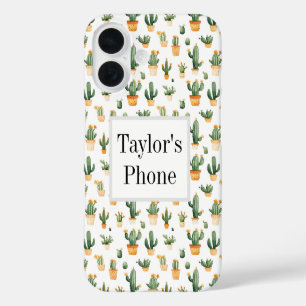 Funda iPhone 16 Cactus pulido en blanco