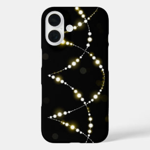 Funda iPhone 16 Cadena de luces brillantes en negro