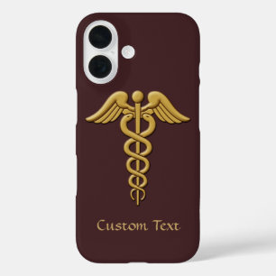 Funda iPhone 16 Caduceus dorado