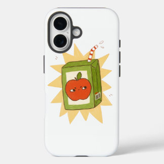 Funda iPhone 16 ¡Caja de jugo de manzana enojada! ¡Dibujo animado