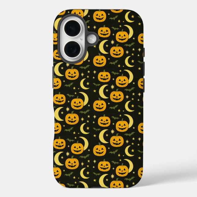 Funda iPhone 16 Calabaza espeluznante (Reverso )