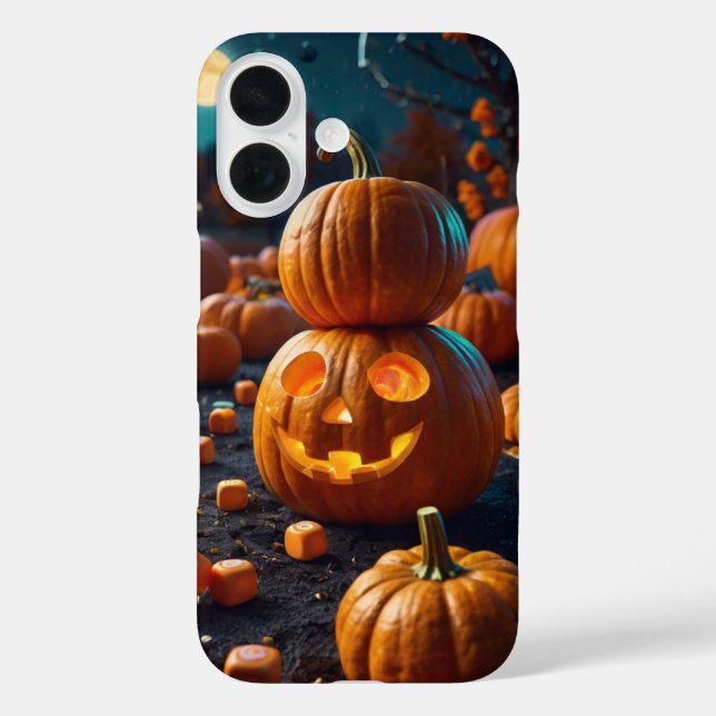 Funda iPhone 16 Calabaza hambrienta (Reverso )
