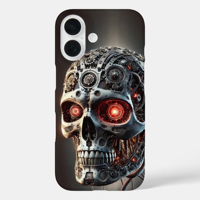 Funda iPhone 16 Calavera Biomecánica (Reverso )