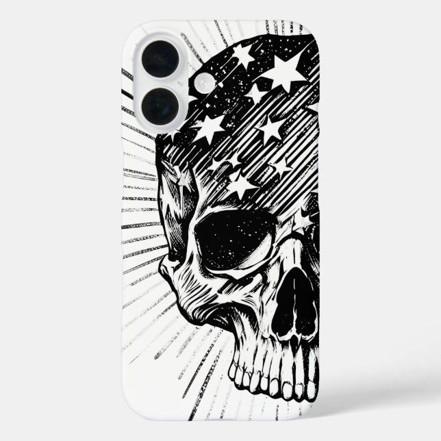 Funda iPhone 16 Calavera & Estrellas II (Reverso )