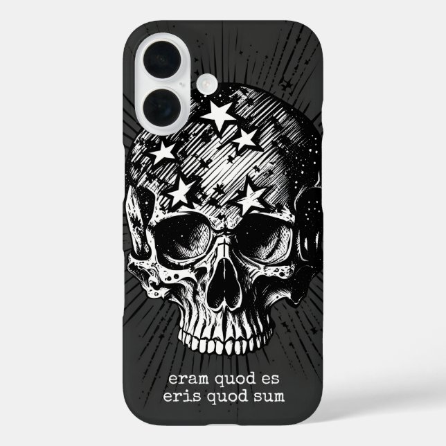 Funda iPhone 16 Calavera & Estrellas III (Reverso )