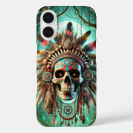 Funda iPhone 16 Calavera tribal
