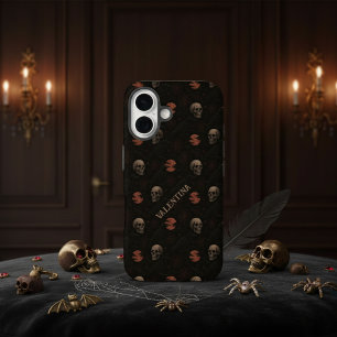 Funda iPhone 16 Calaveras góticas y Ravens Dark Halloween