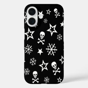Funda iPhone 16 Calaveras y copos de nieve
