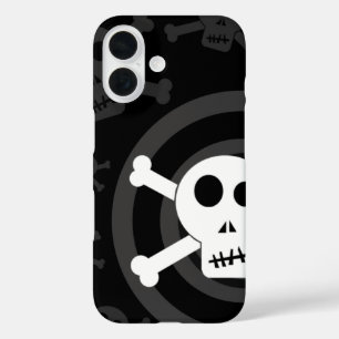 Funda iPhone 16 =[ Calaveras y huesos cruzados ]= 