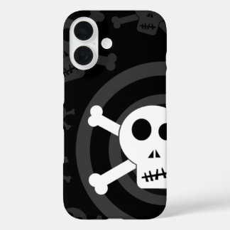 Funda iPhone 16 =[ Calaveras y huesos cruzados ]= 