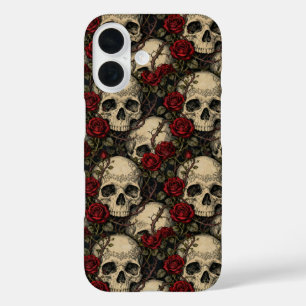 Funda iPhone 16 Calaveras y Rosa de Espino