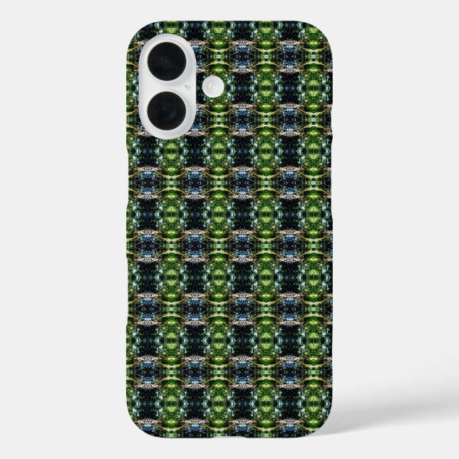Funda iPhone 16 Calidoscopio verde (Reverso )