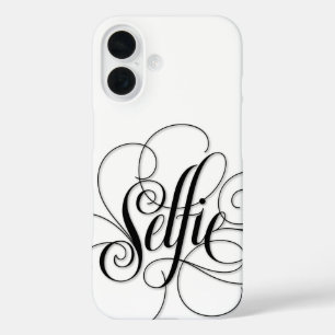 Funda iPhone 16 Caligrafía de lujo 'Selfie' Lettering Elegant