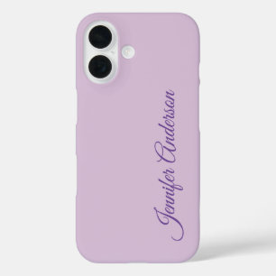 Funda iPhone 16 Caligrafía Pastel Thistle Pink Nombre personalizad