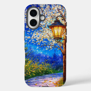 Funda iPhone 16 Calle nocturna y linterna