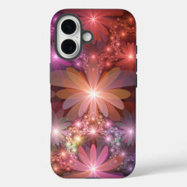 Funda iPhone 16 Cama De Flores Coloridas Brillantes Resumen Arte F