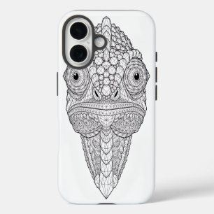 Funda iPhone 16 Camaleón de cristal arte geométrico Animal de cr