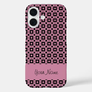 Funda iPhone 16 ¡Cambia de Colores! Patrón Funky Retro de Cuadrado