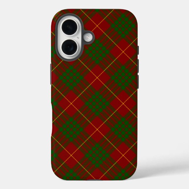 Funda iPhone 16 Cameron tartán rojo verde a cuadros (Reverso )