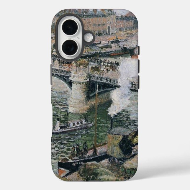 Funda iPhone 16 Camille Pissarro Pont Boieldieu en la pintura de R (Reverso )