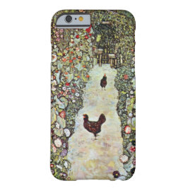 Funda iPhone 16 Camino de jardín con pollos, Gustav Klimt, Art Nou