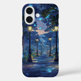 Funda iPhone 16 Camino del bosque nocturno mágico