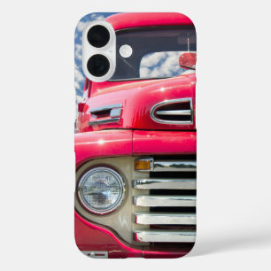 Funda iPhone 16 Camión Retro Rojo Con Dados Borrosos