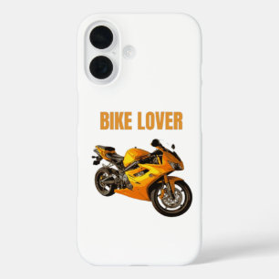 Funda iPhone 16 Camiseta de Motocicleta para Amante de Bicicletas 