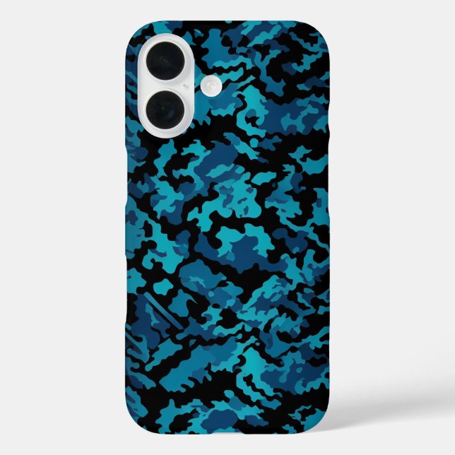 Funda iPhone 16 Camo azul (Reverso )