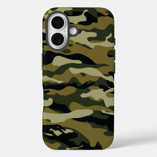 Funda iPhone 16 Camo verde oscuro (Reverso )