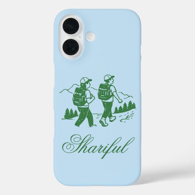 Funda iPhone 16 Camping de Ciclismo Vida Azul Hielo (Reverso )