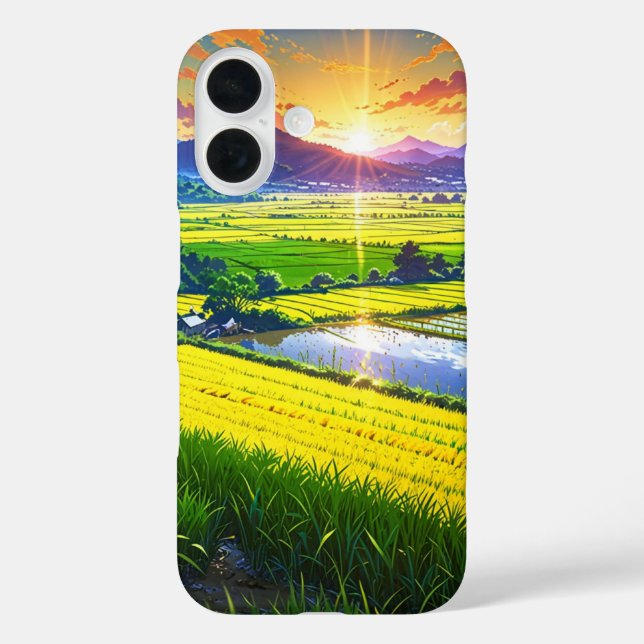 Funda iPhone 16 Campo de verano dorado (Reverso )