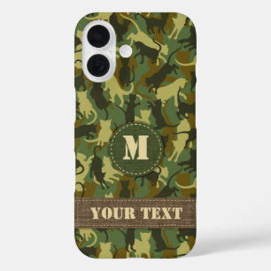 Funda iPhone 16 Camuflaje de Woodland para gatos