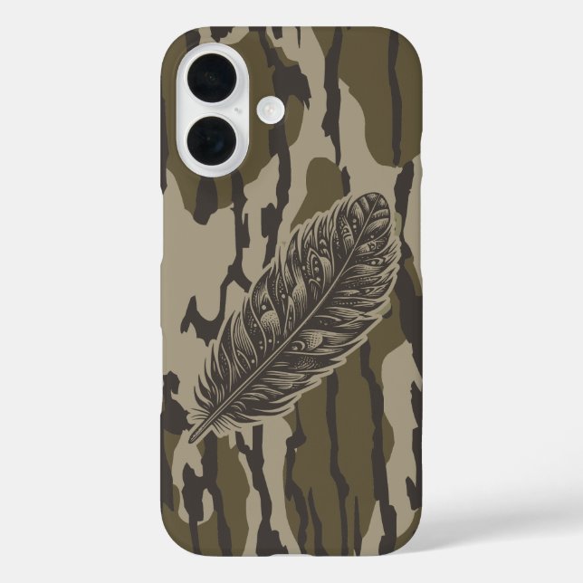 Funda iPhone 16 Camuflaje forestal de Turquía Feather Bottomland C (Reverso )