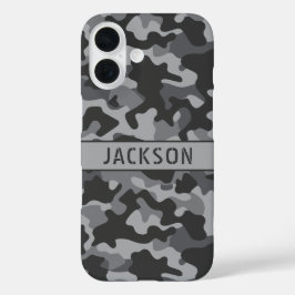 Funda iPhone 16 Camuflaje Gris Personalizado