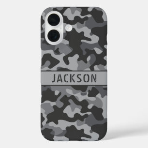 Funda iPhone 16 Camuflaje Gris Personalizado