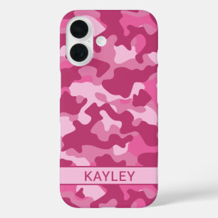 Funda iPhone 16 Camuflaje Rosa Personalizado