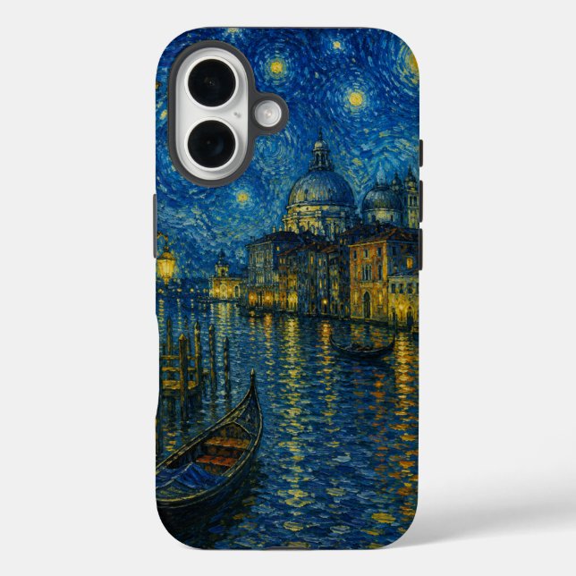 Funda iPhone 16 Canal de Venecia de Noche (Reverso )
