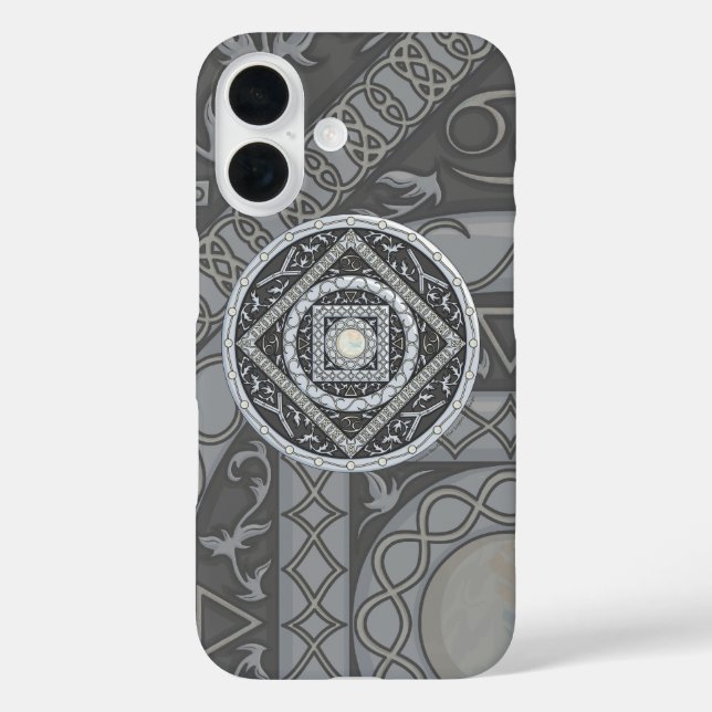Funda iPhone 16 Cáncer Mandala Funda-Mate Estuche de teléfono (Reverso )
