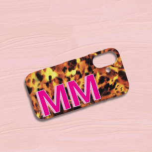 Funda iPhone 16 Caparazón de Tortuga con Monograma Rosa