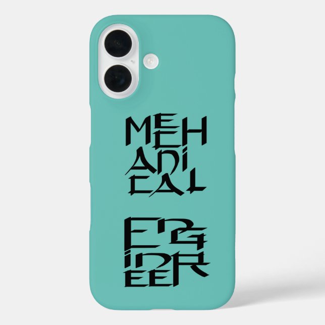 Funda iPhone 16 Carácter de ingeniero mecánico (Reverso )