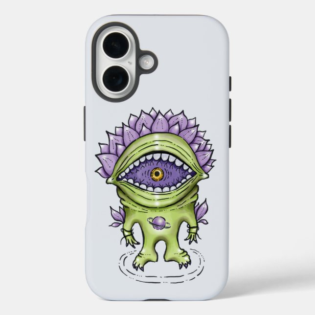 Funda iPhone 16 Carácter de planta alienígena - Creatura de astron (Reverso )